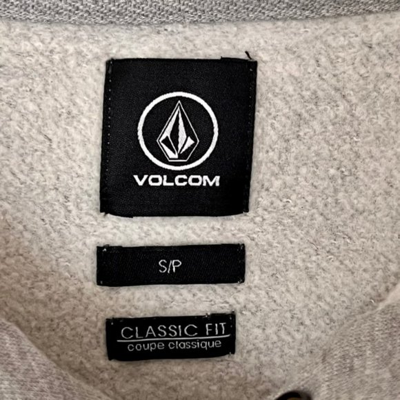 Volcom Henley Cotton Blend Snap Up Hoodie, Marled Gray - S - Picture 12 of 12